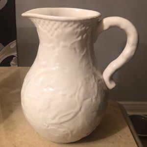 Cream ceramic textured pitcher from Macy’s